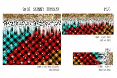 Color Christmas buffalo plaid sublimation design for tumbler and mug and pen
