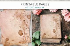 Vintage Coffee Stained Junk Journal Pages Product Image 3