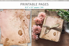 Vintage Coffee Stained Junk Journal Pages Product Image 4