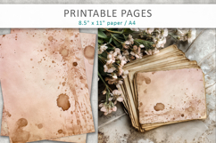 Vintage Coffee Stained Junk Journal Pages Product Image 5