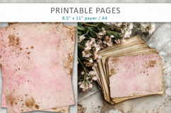 Vintage Coffee Stained Junk Journal, vintage digital paper Product Image 4