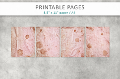 Vintage Coffee Stained Junk Journal, scrapbook backgrounds Product Image 2
