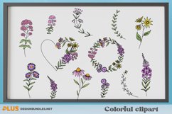 Field Wildflowers Wreaths Illustrations | Clipart & Patterns Product Image 3
