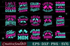 Color Guard SVG Bundle Cut File, Live Love Color Guard Svg Product Image 1