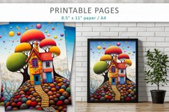 Fanciful house illustrations, Printable pages Product Image 3