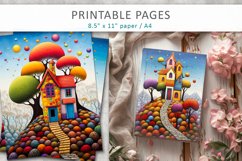 Fanciful house illustrations, Printable pages Product Image 4