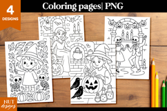 Halloween coloring pages for kids Witchy Halloween Product Image 1