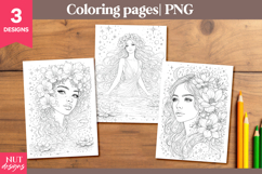 Elegant Coloring Pages Celestial Woman Coloring Pages Product Image 1