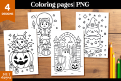 Halloween coloring pages Cat Ghost Demoness Warrior Product Image 1