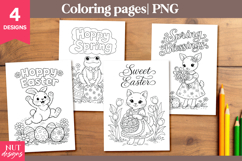 Vintage Easter Coloring Pages Easter quotes kids activity Product Image 1