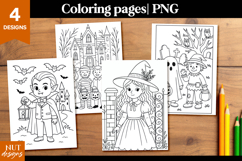 Cute Halloween coloring pages Creepy cute coloring page Product Image 1