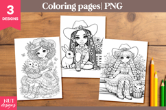 Cute Cowgirl Coloring Pages Coloring Pages for kids Product Image 1