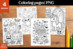 Halloween coloring pages for kids Magical Unicorn Bat Product Image 1