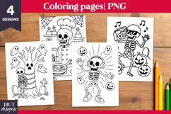 Halloween coloring pages Skeleton color page printable Product Image 1