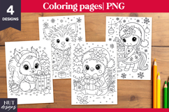 Christmas Coloring pages for kids Christmas baby animals Product Image 1