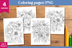 Elegant Coloring Pages Floral Love Coloring Pages printable Product Image 1