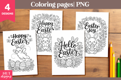 Easter Bunny Coloring Pages Floral Easter quotes kids easter Product Image 1