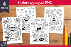Halloween coloring pages Monster color page printable Product Image 1