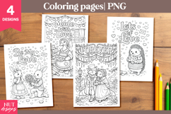 Funny kids Coloring Pages Animal Valentine Coloring page Product Image 1