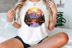 Watercolor Color Serene Mountain Landscape Clipart Bundle Product Image 2