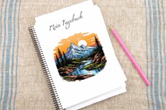 Watercolor Color Serene Mountain Landscape Clipart Bundle Product Image 3