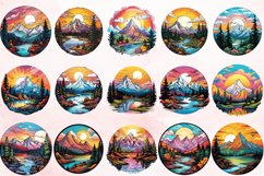 Watercolor Color Serene Mountain Landscape Clipart Bundle Product Image 4
