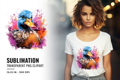 Duck Sublimation Clipart Watercolor PNG Design Product Image 1