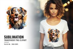 Dog Sublimation Clipart Watercolor PNG Design Product Image 1