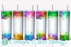 Skinny Tumbler Sublimation Designs - Color Splash Watercolor Product Image 1