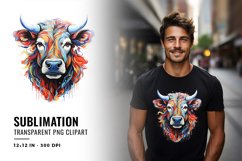 Cow Print Colorful Buffalo Sublimation Clipart Product Image 1