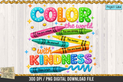 Color the World is a professional design that is available at 300dpi PNG to use for Sublimation, iron-on transfer, DTG Printing and normal printing.