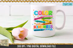 Color the World is a professional design that is available at 300dpi PNG to use for Sublimation, iron-on transfer, DTG Printing and normal printing.