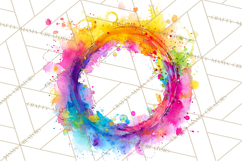 Color Wheel Clipart, Watercolor Paint Splash Art, Bright Png Product Image 4