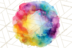 Color Wheel Clipart, Watercolor Paint Splash Art, Bright Png Product Image 4