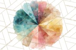 Color Wheel Clipart, Watercolor Paint Splash Art, Bright Png Product Image 2