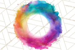 Color Wheel Clipart, Watercolor Paint Splash Art, Bright Png Product Image 4