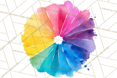 Color Wheel Clipart, Watercolor Paint Splash Art, Bright Png Product Image 5