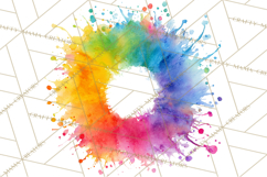 Color Wheel Clipart, Watercolor Paint Splash Art, Bright Png Product Image 3