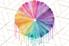 Color Wheel Clipart, Watercolor Paint Splash Art, Bright Png Product Image 3