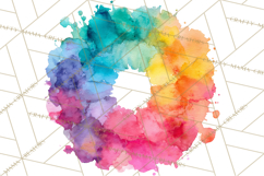 Color Wheel Clipart, Watercolor Paint Splash Art, Bright Png Product Image 4