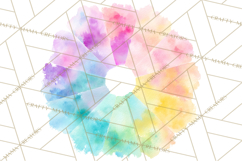 Color Wheel Clipart, Watercolor Paint Splash Art, Bright Png Product Image 5