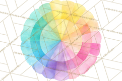 Color Wheel Clipart, Watercolor Paint Splash Art, Bright Png Product Image 2