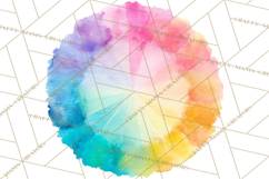 Color Wheel Clipart, Watercolor Paint Splash Art, Bright Png Product Image 5
