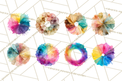 Color Wheel Clipart, Watercolor Paint Splash Art, Bright Png Product Image 6