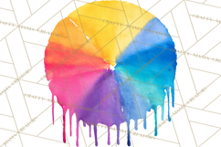 Color Wheel Clipart, Watercolor Paint Splash Art, Bright Png Product Image 2