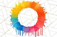 Color Wheel Clipart, Watercolor Paint Splash Art, Bright Png Product Image 3