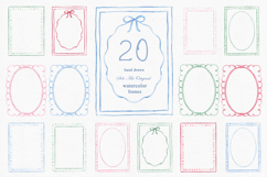 Hand-Drawn Watercolor Whimsical Frames Clipart multi-colored Product Image 1