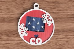 Christmas State Ornament Laser Cut File - Colorado Product Image 1