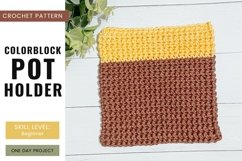 Colorblock pot holder crochet pattern