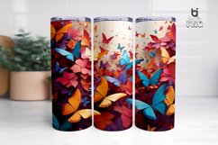 Colored Butterflies Flying 3D Sublimation Tumbler Wrap Product Image 2